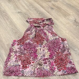 White House Black Market Floral Sleeveless Women's Top Size L NWT